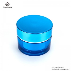 Recipiente cosmético azul redondo redondo vazio de Skincare do recipiente da parede do dobro do frasco HXL212