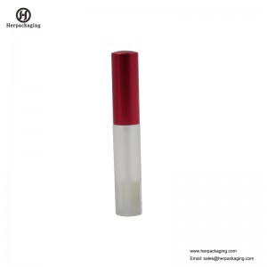 HCL302 Clear Plastic Tubos vazios de brilho labial para produtos cosméticos coloridos reuniram aplicadores de brilho labial