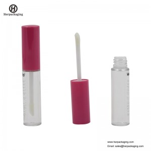 HCL310 Clear Plastic Tubos vazios de brilho labial para produtos cosméticos coloridos reuniram-se aplicadores de brilho labial